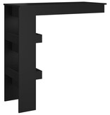 VidaXL Bartafel wandgemonteerd 102x45x103,5 cm bewerkt hout zwart