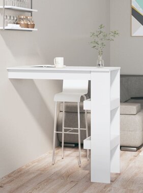 VidaXL Bartafel wandgemonteerd 102x45x103,5 cm bewerkt hout wit