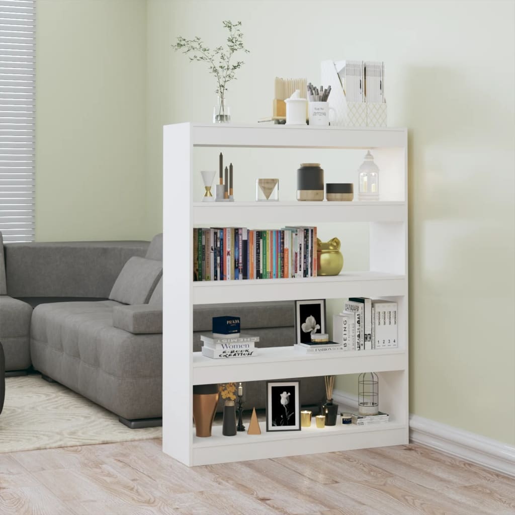 VidaXL Boekenkast/kamerscherm 100x30x135 cm hoogglans wit