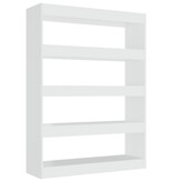 VidaXL Boekenkast/kamerscherm 100x30x135 cm hoogglans wit