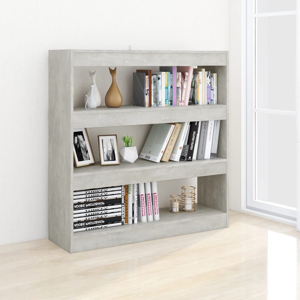 VidaXL Boekenkast/kamerscherm 100x30x103 cm betongrijs