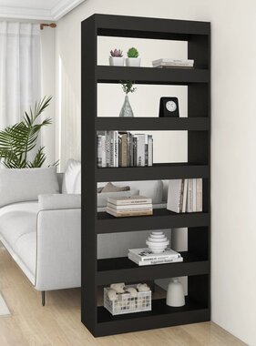 VidaXL Boekenkast/kamerscherm 80x30x198 cm bewerkt hout zwart