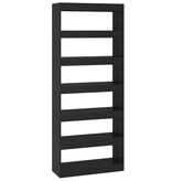 VidaXL Boekenkast/kamerscherm 80x30x198 cm bewerkt hout zwart