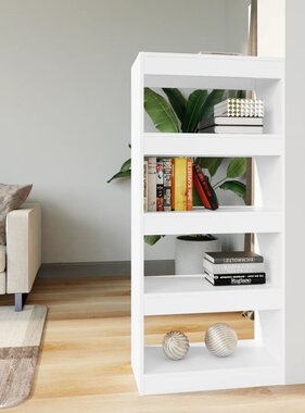 VidaXL Boekenkast/kamerscherm 60x30x135 cm bewerkt hout wit