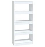 VidaXL Boekenkast/kamerscherm 60x30x135 cm bewerkt hout wit