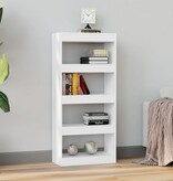 VidaXL Boekenkast/kamerscherm 60x30x135 cm bewerkt hout wit
