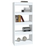 VidaXL Boekenkast/kamerscherm 60x30x135 cm bewerkt hout wit
