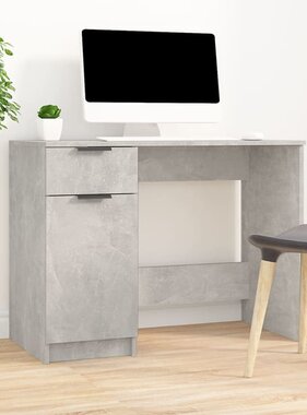 VidaXL Bureau 100x50x75 cm bewerkt hout betongrijs
