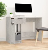 VidaXL Bureau 100x50x75 cm bewerkt hout betongrijs