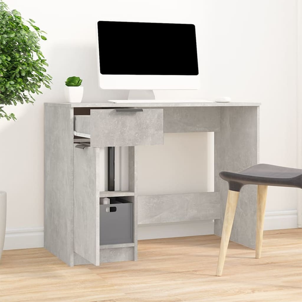 VidaXL Bureau 100x50x75 cm bewerkt hout betongrijs