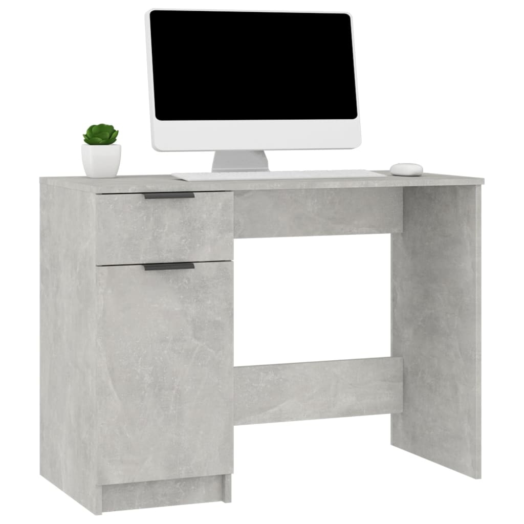 VidaXL Bureau 100x50x75 cm bewerkt hout betongrijs