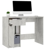 VidaXL Bureau 100x50x75 cm bewerkt hout betongrijs