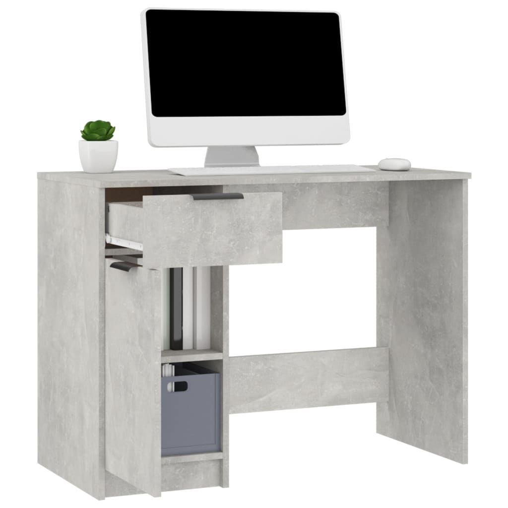 VidaXL Bureau 100x50x75 cm bewerkt hout betongrijs