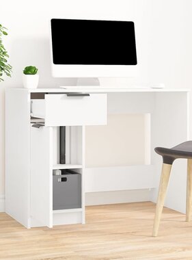 VidaXL Bureau 100x50x75 cm bewerkt hout wit