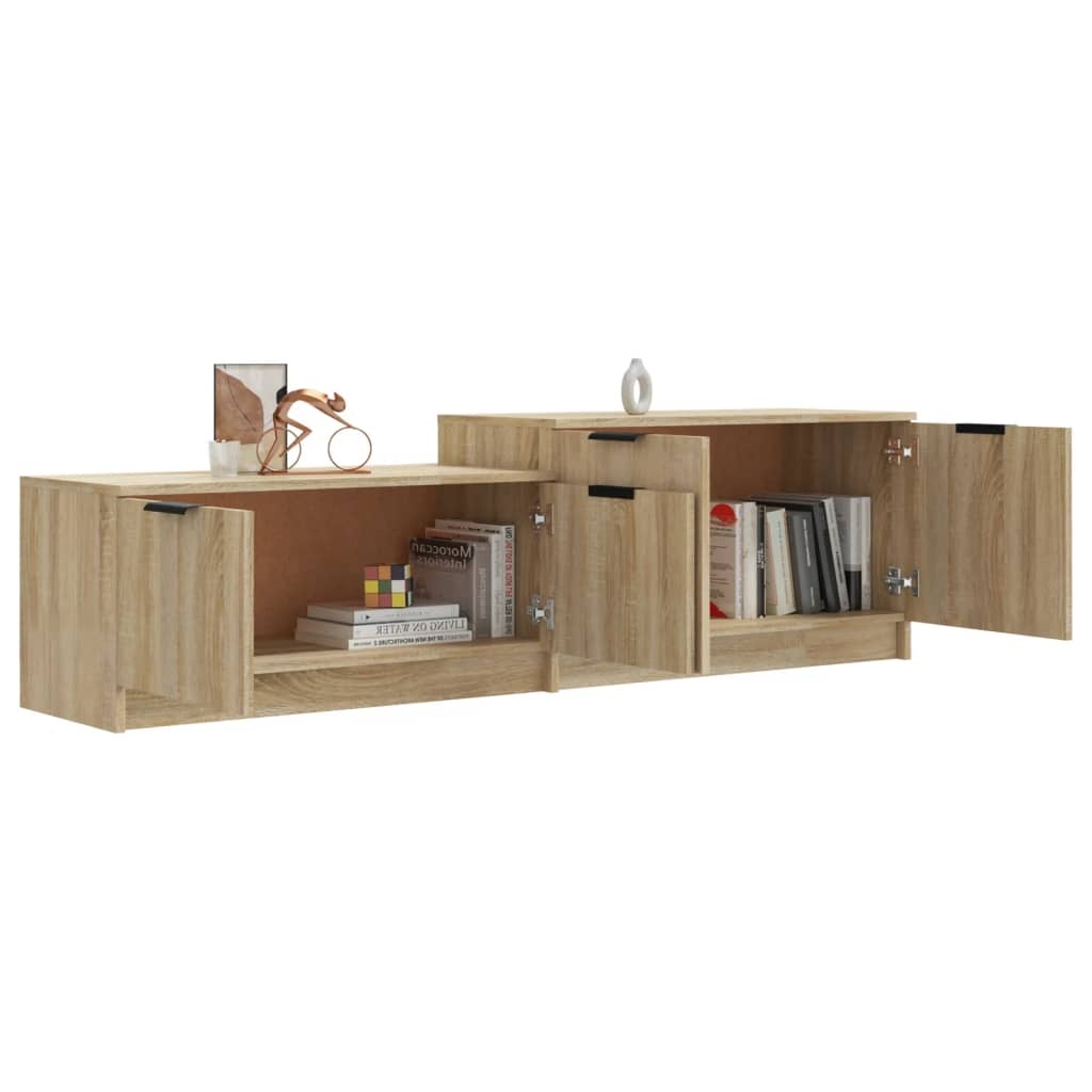 VidaXL Tv-meubel 158,5x36x45 cm bewerkt hout sonoma eikenkleurig