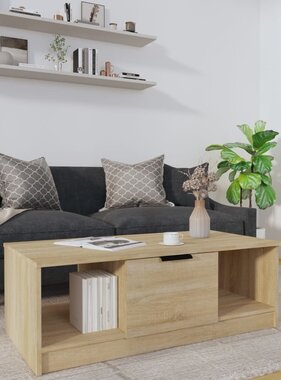 VidaXL Salontafel 102x50x36 cm bewerkt hout sonoma eikenkleurig