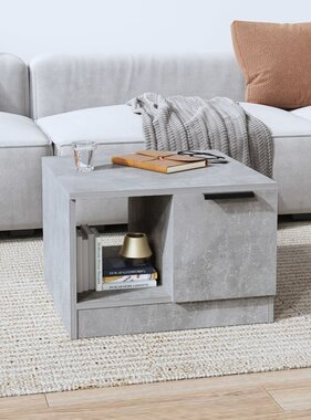 VidaXL Salontafel 50x50x36 cm bewerkt hout betongrijs