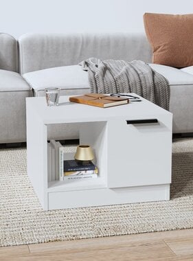 VidaXL Salontafel 50x50x36 cm bewerkt hout wit