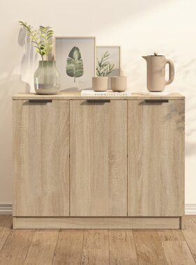 VidaXL Dressoir 90,5x30x70 cm bewerkt hout sonoma eikenkleurig