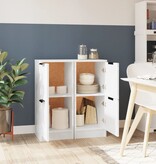 VidaXL Dressoirs 2 st 30x30x70 cm bewerkt hout hoogglans wit