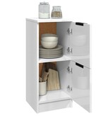 VidaXL Dressoirs 2 st 30x30x70 cm bewerkt hout hoogglans wit