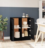 VidaXL Dressoirs 2 st 30x30x70 cm bewerkt hout zwart