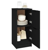 VidaXL Dressoirs 2 st 30x30x70 cm bewerkt hout zwart