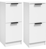 VidaXL Dressoirs 2 st 30x30x70 cm bewerkt hout wit