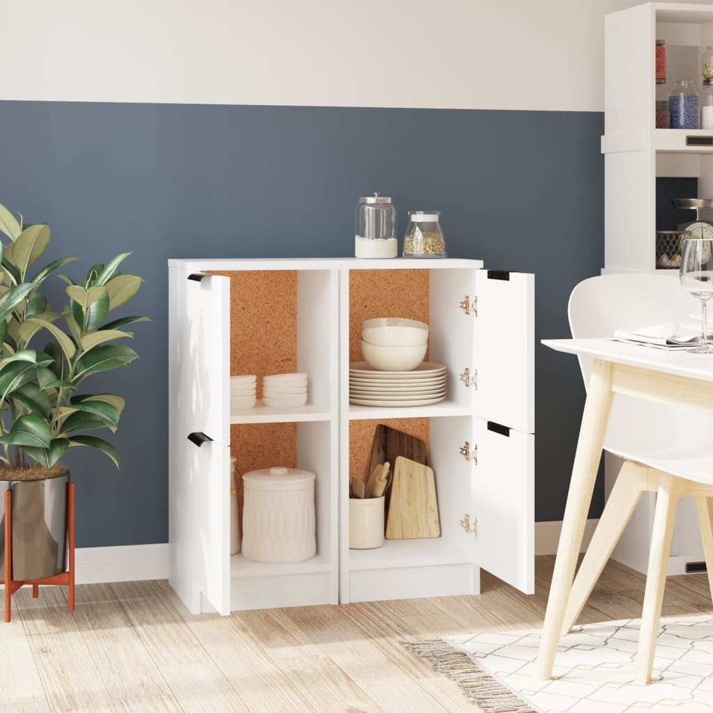 VidaXL Dressoirs 2 st 30x30x70 cm bewerkt hout wit