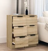 VidaXL Dressoirs 2 st 30x30x70 cm bewerkt hout sonoma eikenkleurig