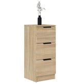 VidaXL Dressoirs 2 st 30x30x70 cm bewerkt hout sonoma eikenkleurig