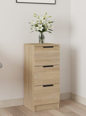 VidaXL Dressoir 30x30x70 cm bewerkt hout sonoma eikenkleurig