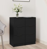 VidaXL Dressoirs 2 st 30x30x70 cm bewerkt hout zwart