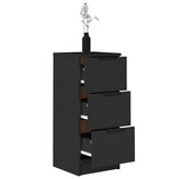 VidaXL Dressoirs 2 st 30x30x70 cm bewerkt hout zwart