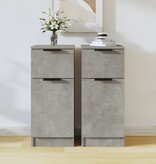 VidaXL Dressoirs 2 st 30x30x70 cm bewerkt hout betongrijs
