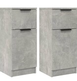 VidaXL Dressoirs 2 st 30x30x70 cm bewerkt hout betongrijs