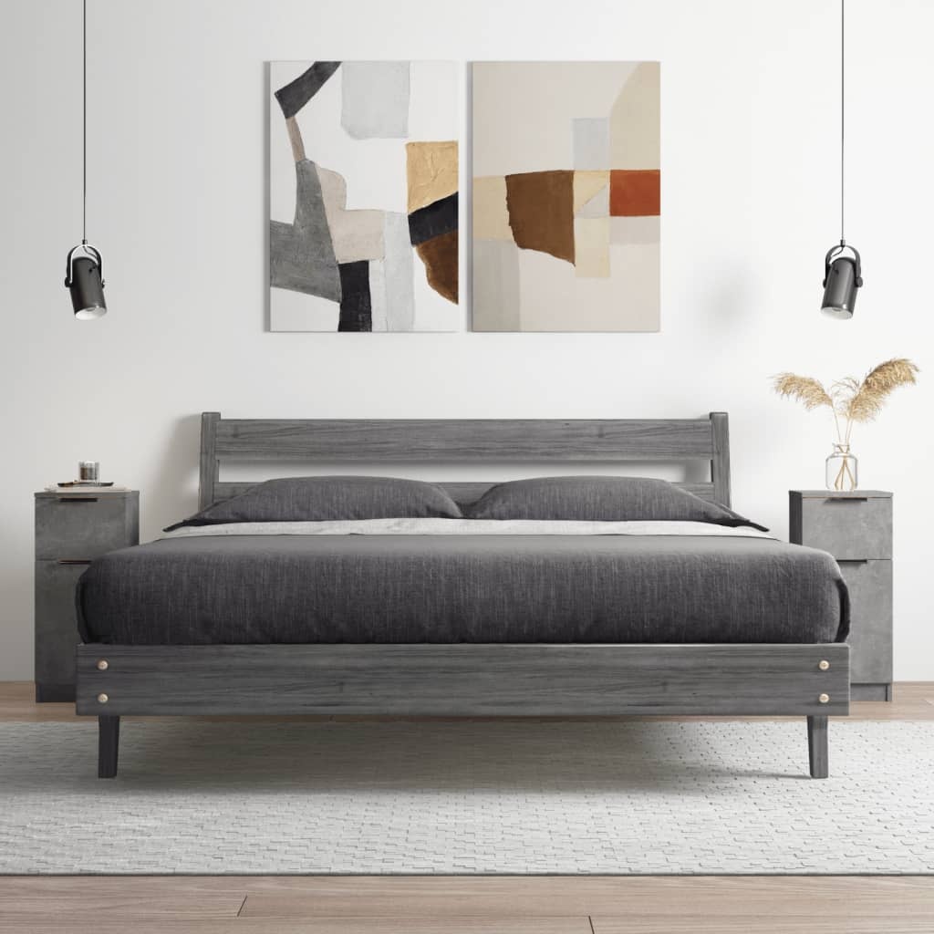 VidaXL Dressoirs 2 st 30x30x70 cm bewerkt hout betongrijs