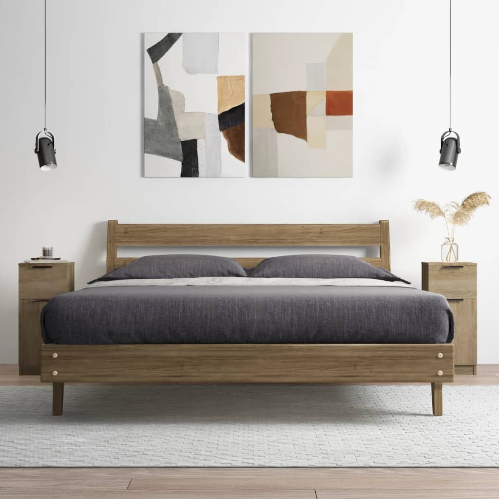 VidaXL Dressoirs 2 st 30x30x70 cm bewerkt hout sonoma eikenkleurig