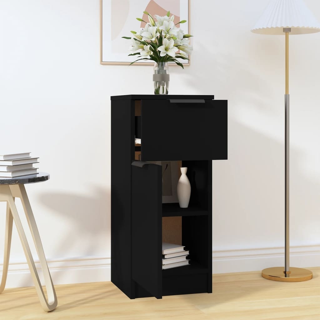 VidaXL Dressoir 30x30x70 cm bewerkt hout zwart