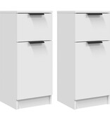 VidaXL Dressoirs 2 st 30x30x70 cm bewerkt hout wit