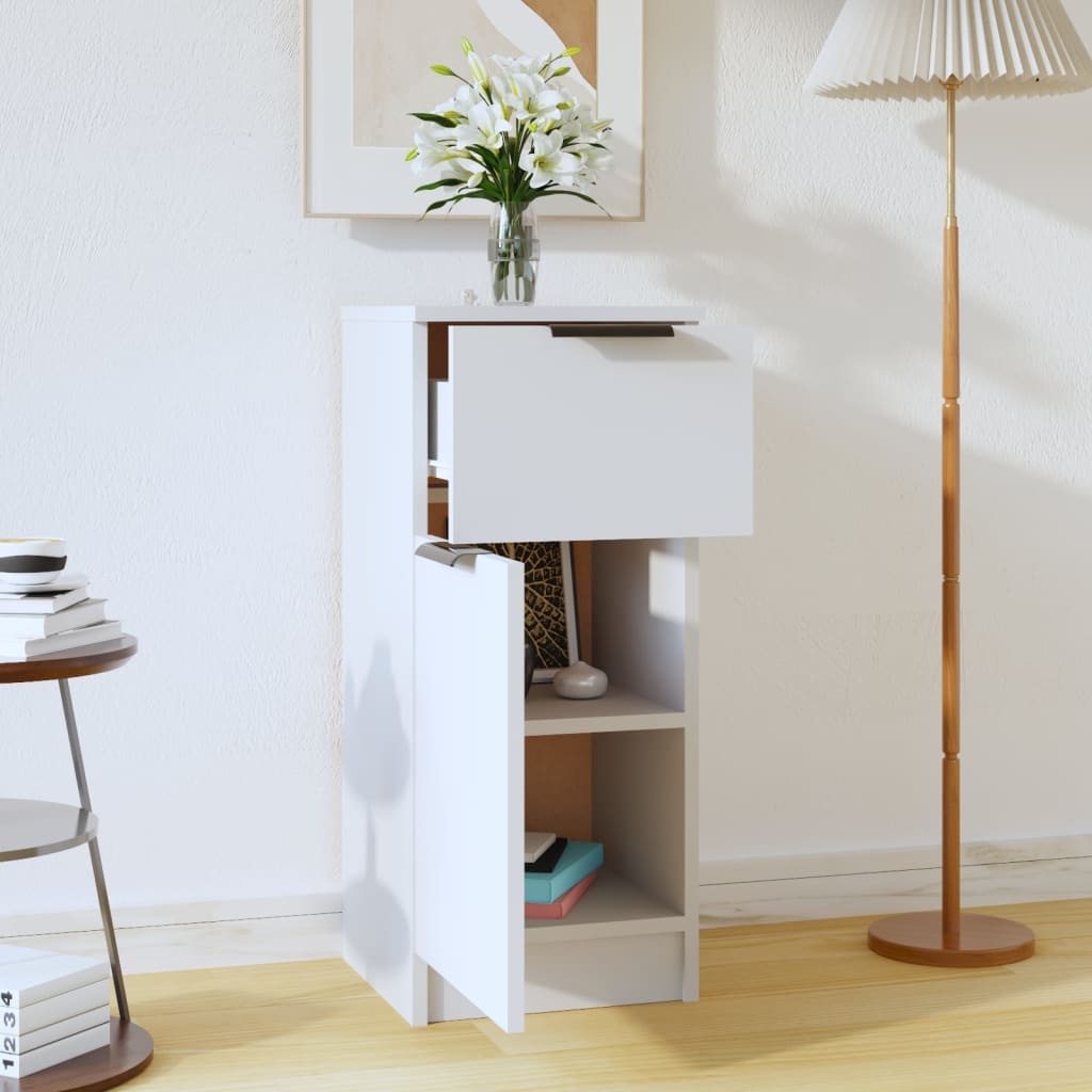 VidaXL Dressoir 30x30x70 cm bewerkt hout wit