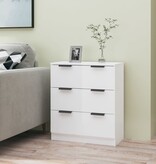 VidaXL Dressoir 60x30x70 cm bewerkt hout hoogglans wit