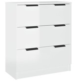 VidaXL Dressoir 60x30x70 cm bewerkt hout hoogglans wit