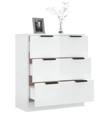 VidaXL Dressoir 60x30x70 cm bewerkt hout hoogglans wit