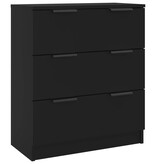 VidaXL Dressoir 60x30x70 cm bewerkt hout zwart