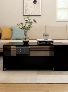 VidaXL Salontafel 102x50x45 cm bewerkt hout zwart