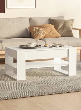 VidaXL Salontafel 102x55x45 cm bewerkt hout wit