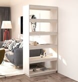 VidaXL Boekenkast/kamerscherm 80x35x167 cm massief grenenhout wit