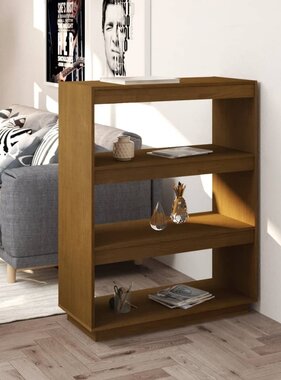 VidaXL Boekenkast/kamerscherm massief grenenhout honingbruin