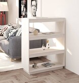 VidaXL Boekenkast/kamerscherm 80x35x103 cm massief grenenhout wit